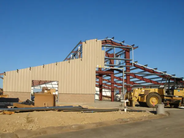 Metal Building with metal siding installation