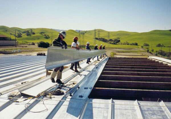metal roof installation that could also be used on metal barn buildings