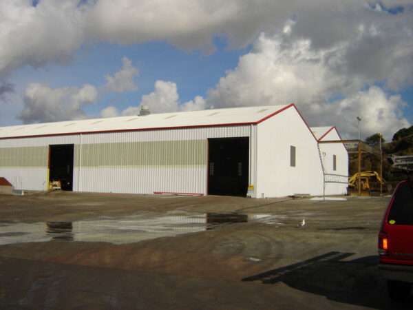 white steel siding
