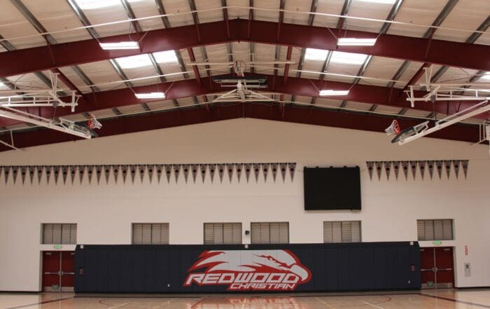 the steel building erectors at Metal Building Company handled erecting this Gym in Redwood City, CA