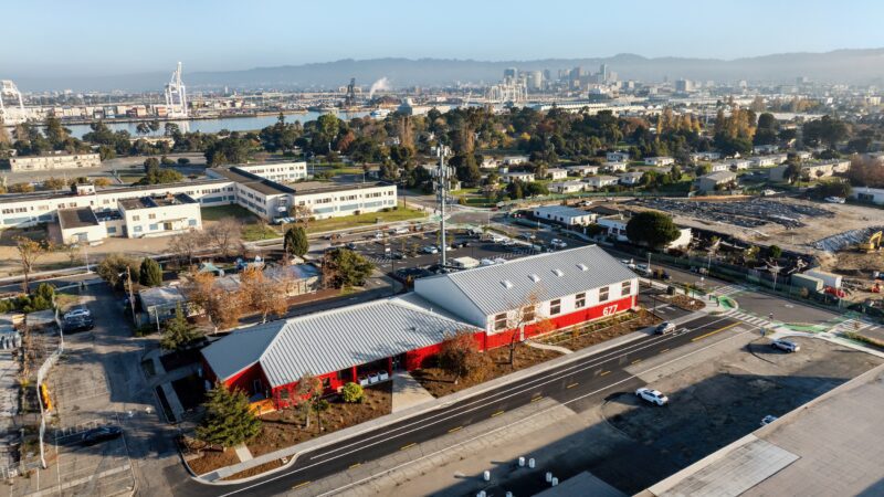 Exterior Aerial Profile image of the Alameda Food Bank erected by Metal Building Company