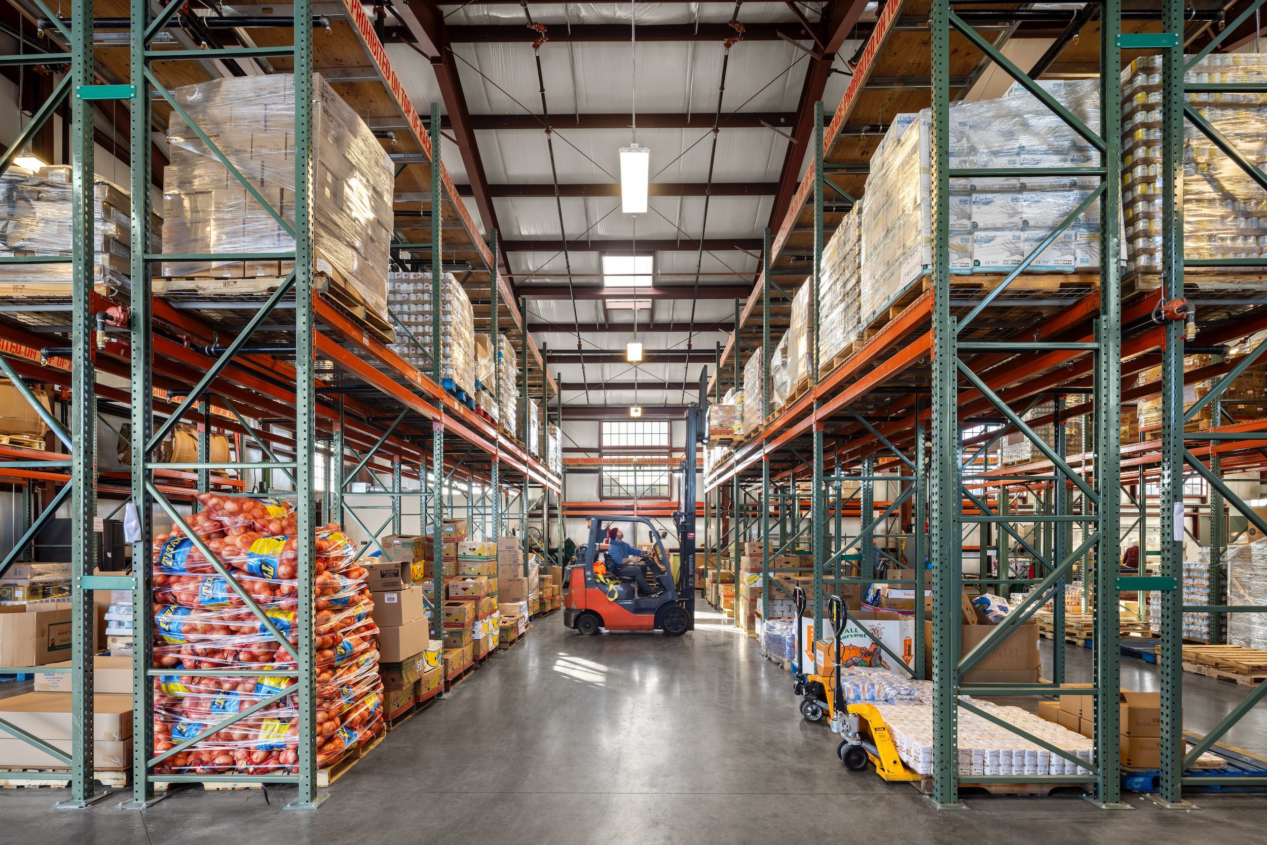 Alameda Food Bank Building – Metal Building Company Shelving inside the Alameda Food Bank - Metal Building Company