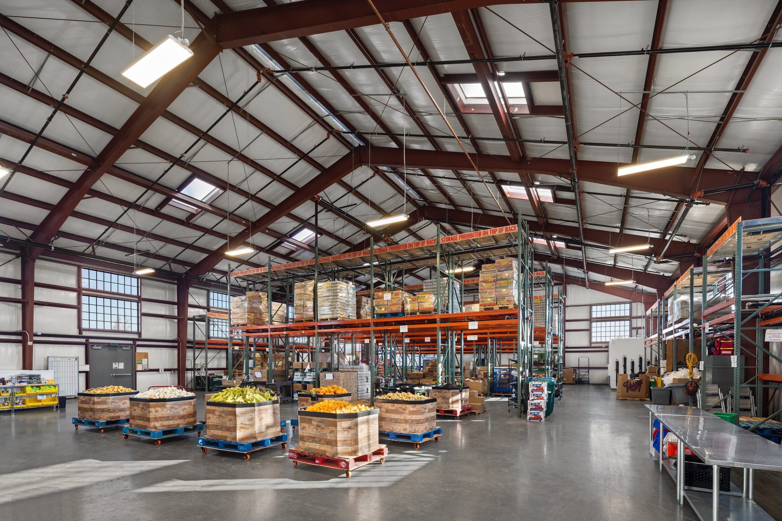 Alameda Food Bank Building – Metal Building Company Insulated steel building at the Alameda Food Bank erected by Metal Building Company